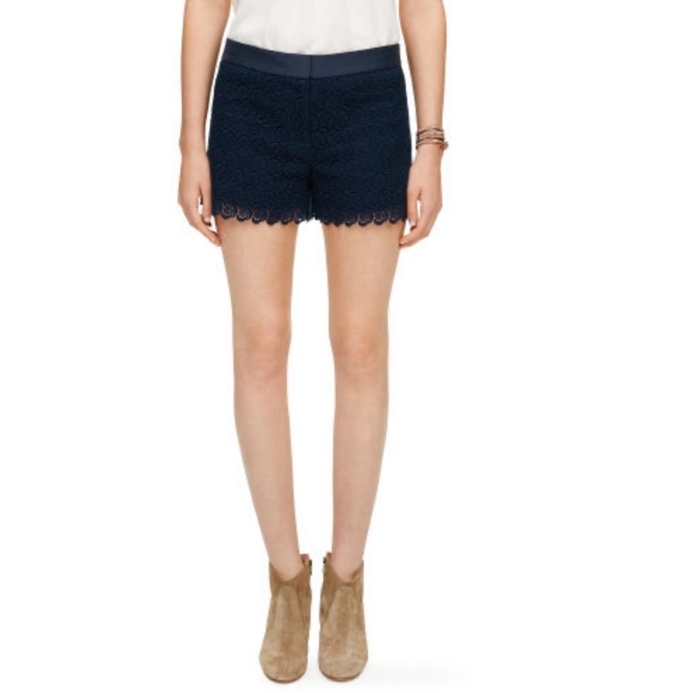 Club Monaco Navy Diaz Lace Shorts